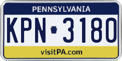 PA license plate KPN3180