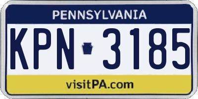 PA license plate KPN3185