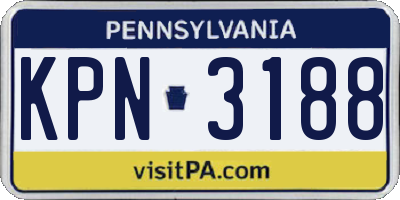PA license plate KPN3188