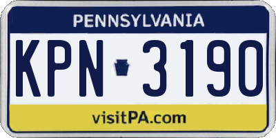 PA license plate KPN3190