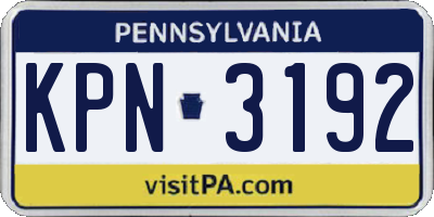 PA license plate KPN3192