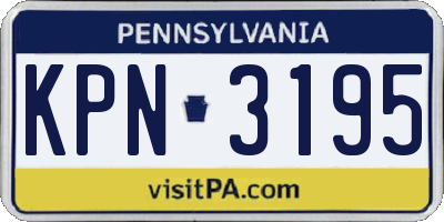 PA license plate KPN3195