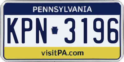 PA license plate KPN3196