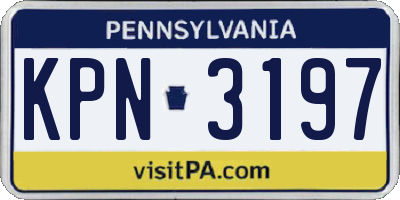 PA license plate KPN3197