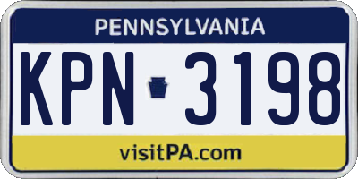 PA license plate KPN3198