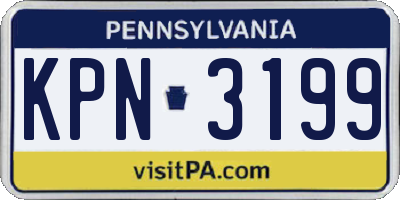 PA license plate KPN3199