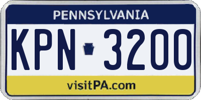 PA license plate KPN3200