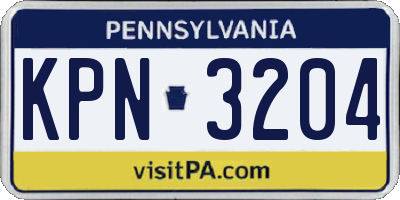 PA license plate KPN3204