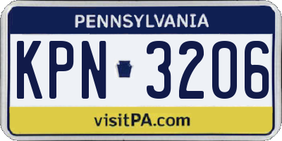 PA license plate KPN3206