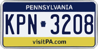 PA license plate KPN3208