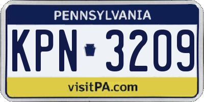 PA license plate KPN3209