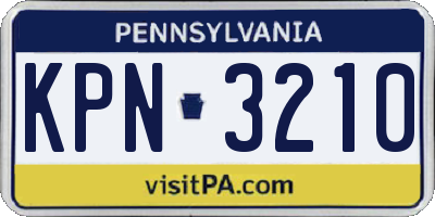 PA license plate KPN3210