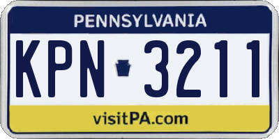 PA license plate KPN3211