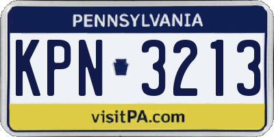 PA license plate KPN3213