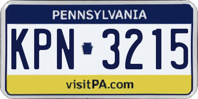 PA license plate KPN3215
