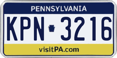 PA license plate KPN3216