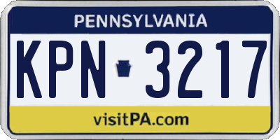 PA license plate KPN3217