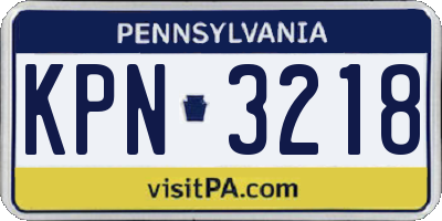 PA license plate KPN3218