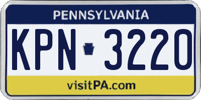 PA license plate KPN3220