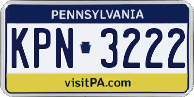 PA license plate KPN3222