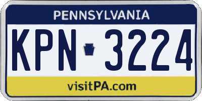 PA license plate KPN3224