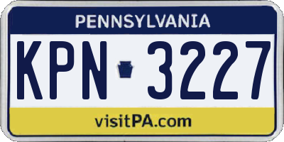 PA license plate KPN3227