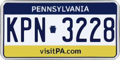 PA license plate KPN3228