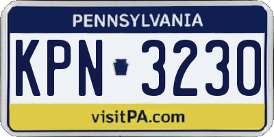 PA license plate KPN3230
