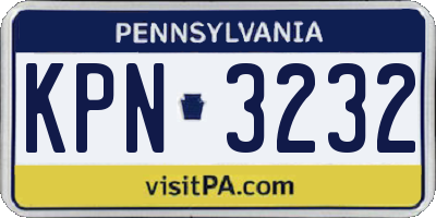 PA license plate KPN3232