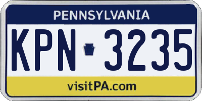 PA license plate KPN3235