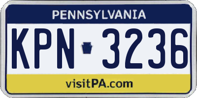 PA license plate KPN3236