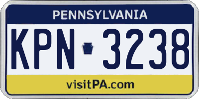 PA license plate KPN3238