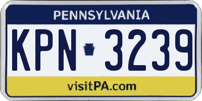 PA license plate KPN3239