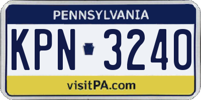 PA license plate KPN3240