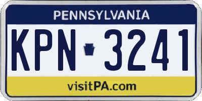 PA license plate KPN3241