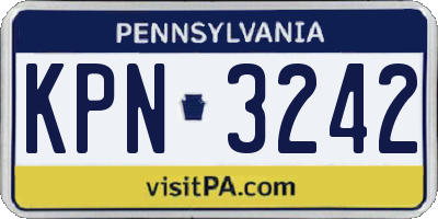PA license plate KPN3242