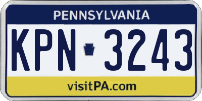 PA license plate KPN3243
