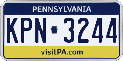 PA license plate KPN3244