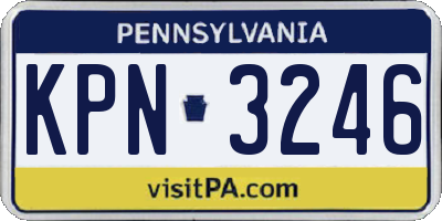PA license plate KPN3246
