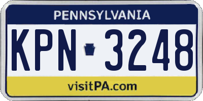 PA license plate KPN3248