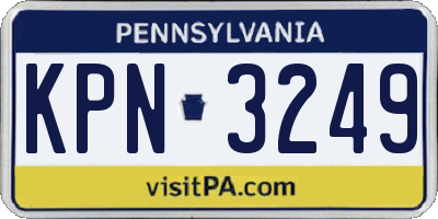 PA license plate KPN3249