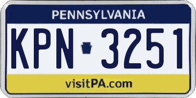 PA license plate KPN3251