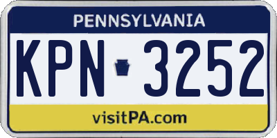 PA license plate KPN3252