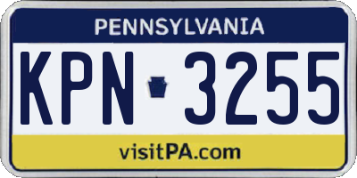 PA license plate KPN3255