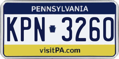 PA license plate KPN3260