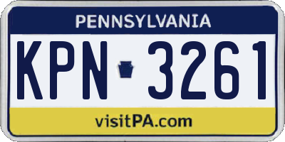 PA license plate KPN3261