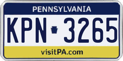 PA license plate KPN3265