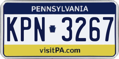 PA license plate KPN3267