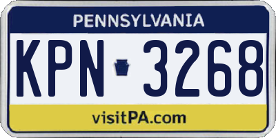 PA license plate KPN3268