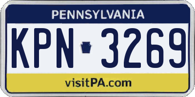 PA license plate KPN3269
